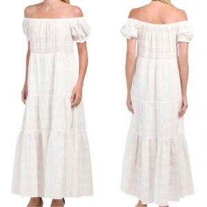 Young Fabulous & Broke Off-Shoulder White Maxi Dress NWT